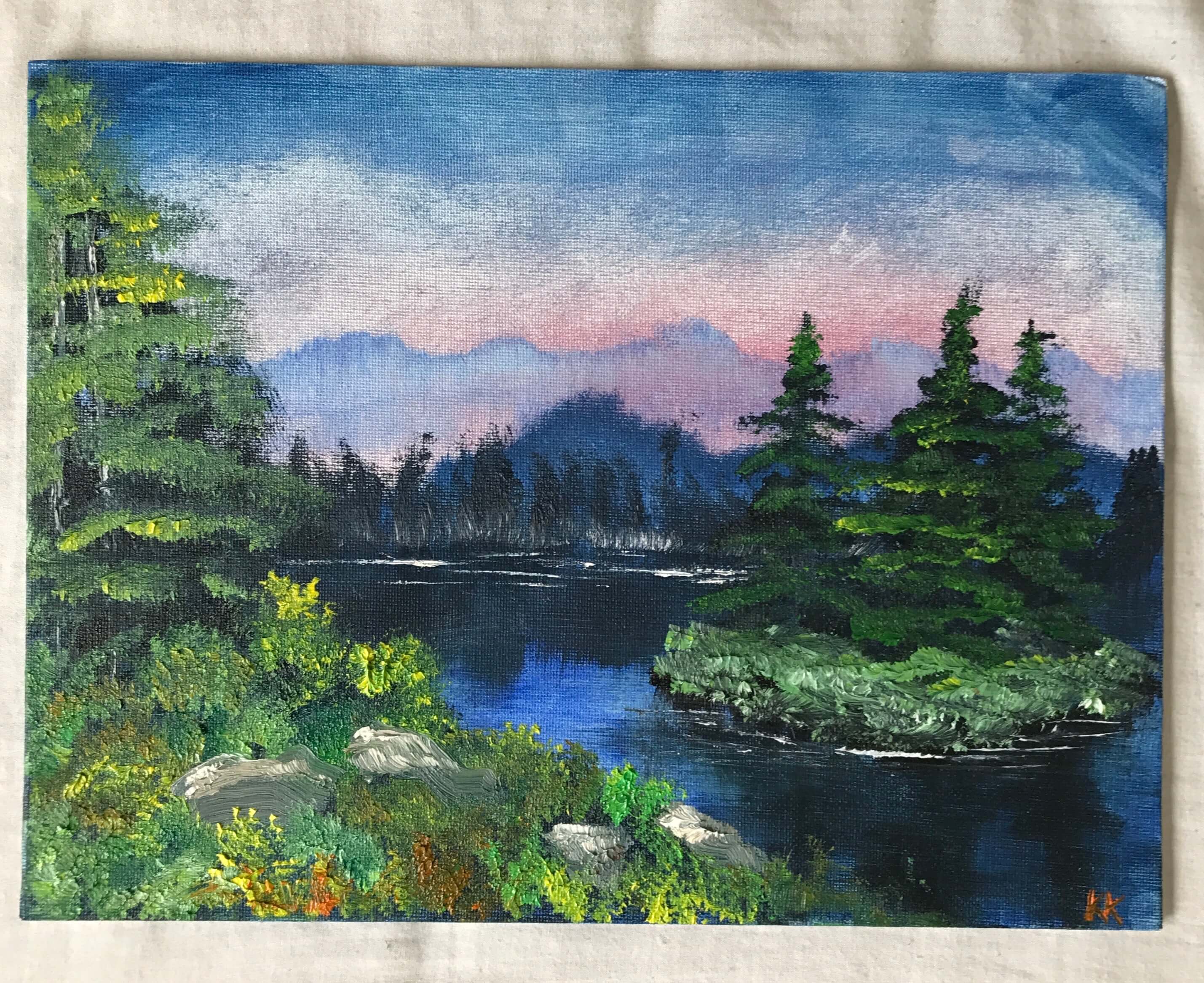 painting of a forest landscape