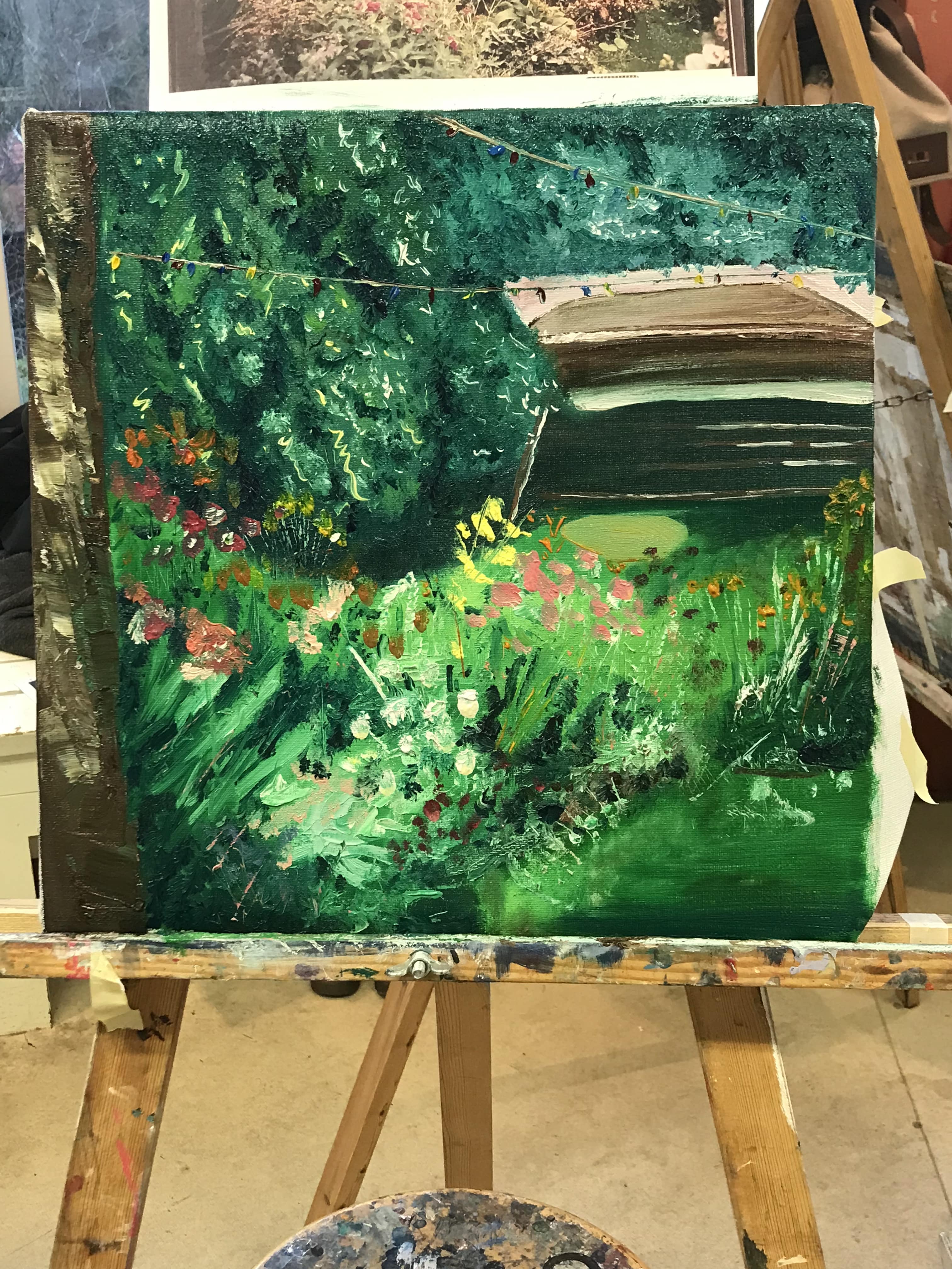 painting of a a colorful garden
