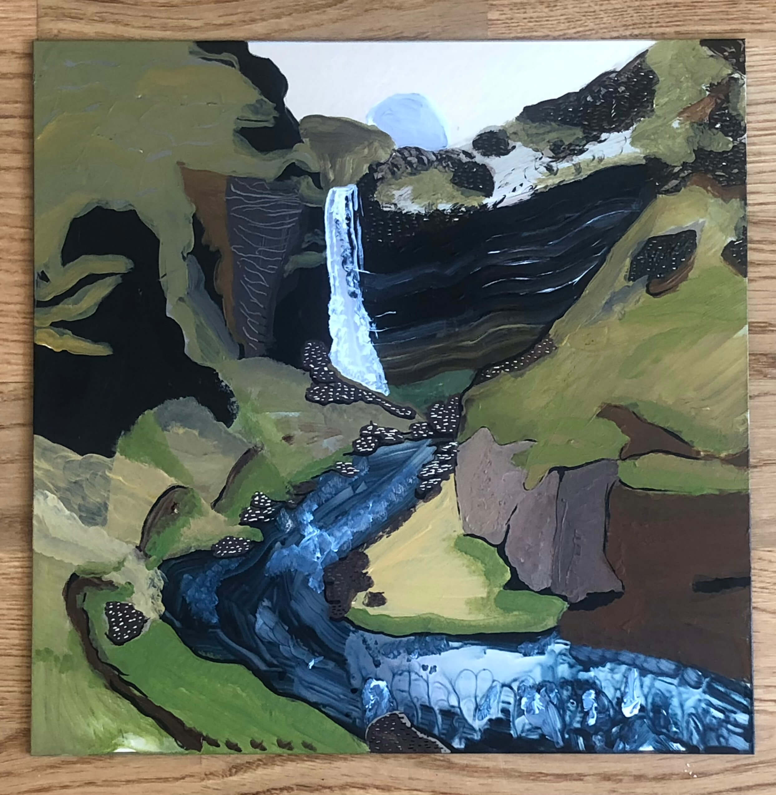 a mirror landscape with a river