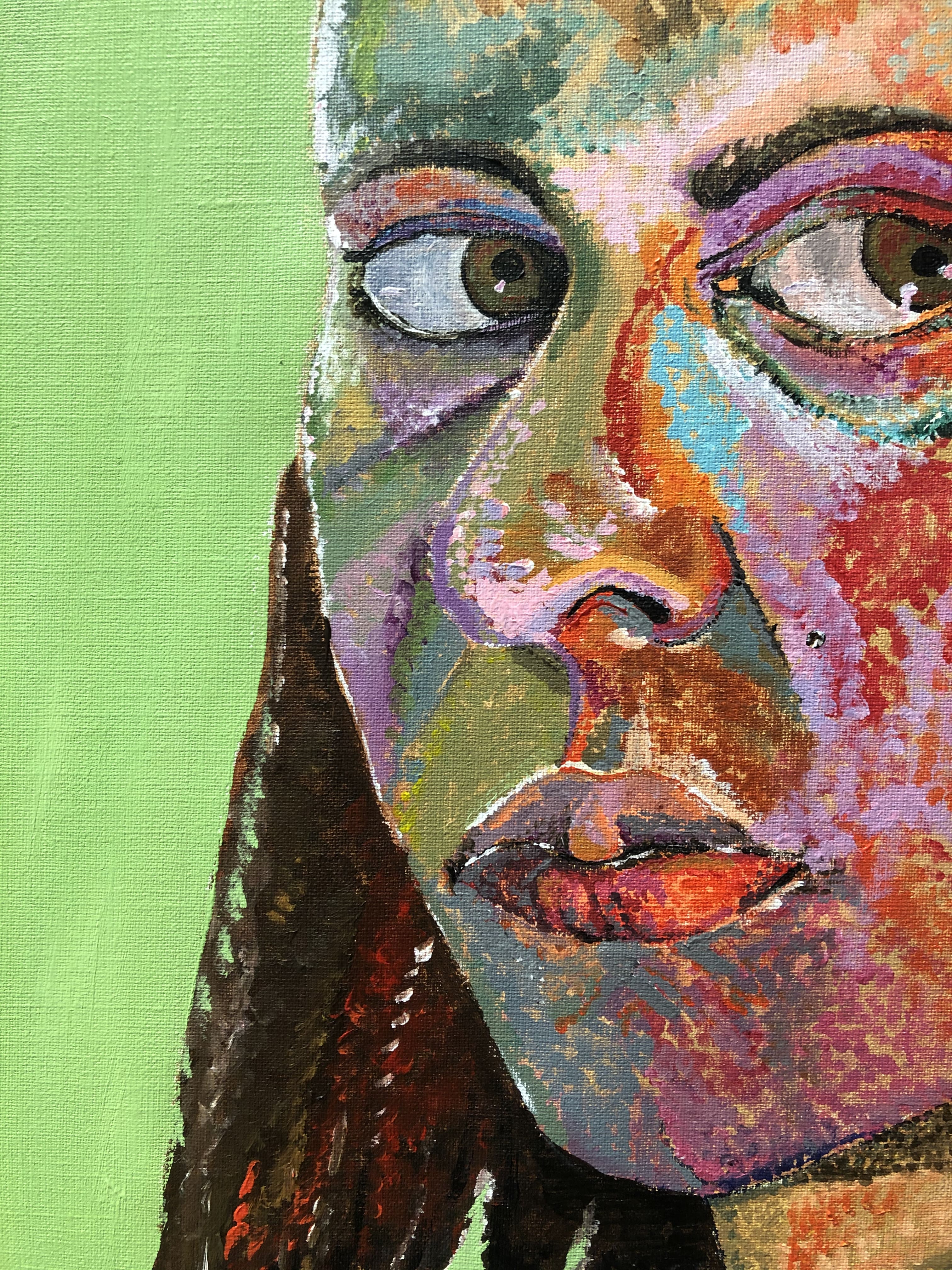 a close-up of a selfportrait